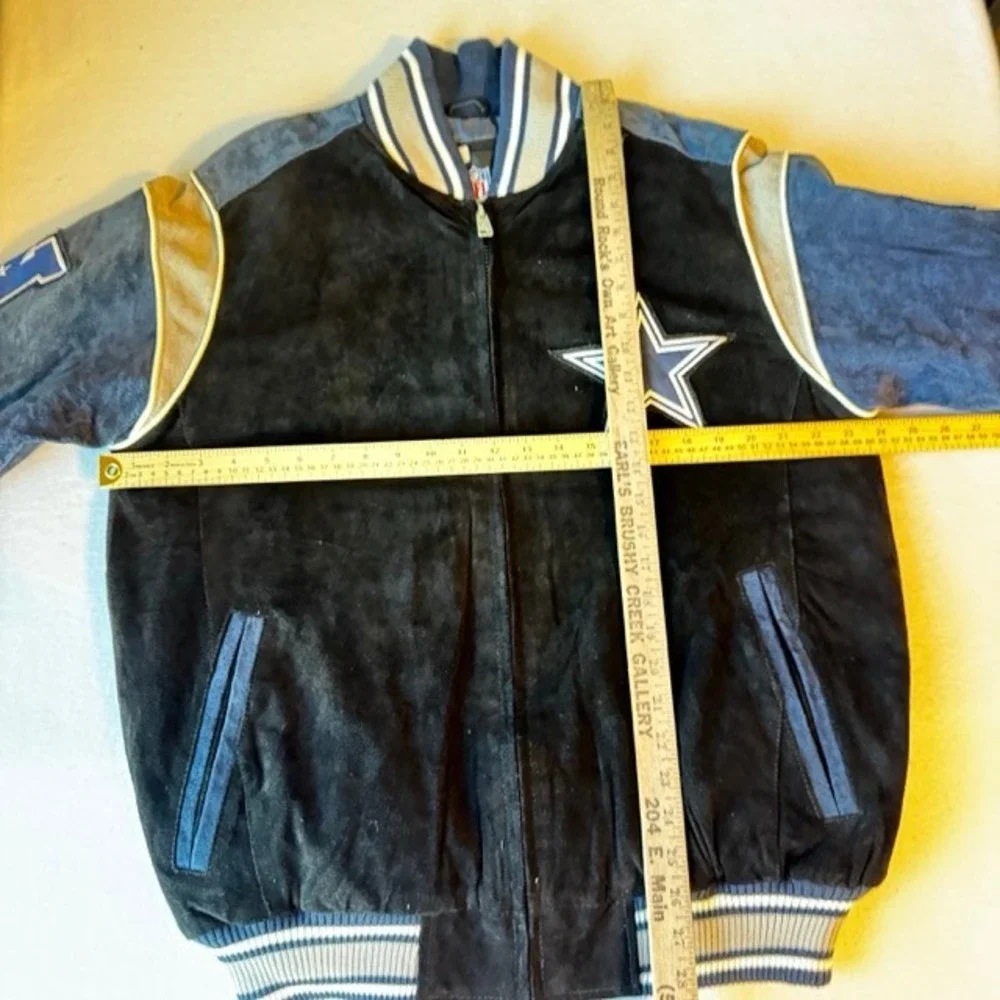 NFL Dallas COWBOYS Licensed Shell 100% LEATHER‎ Suede Varsity Jacket Mens S